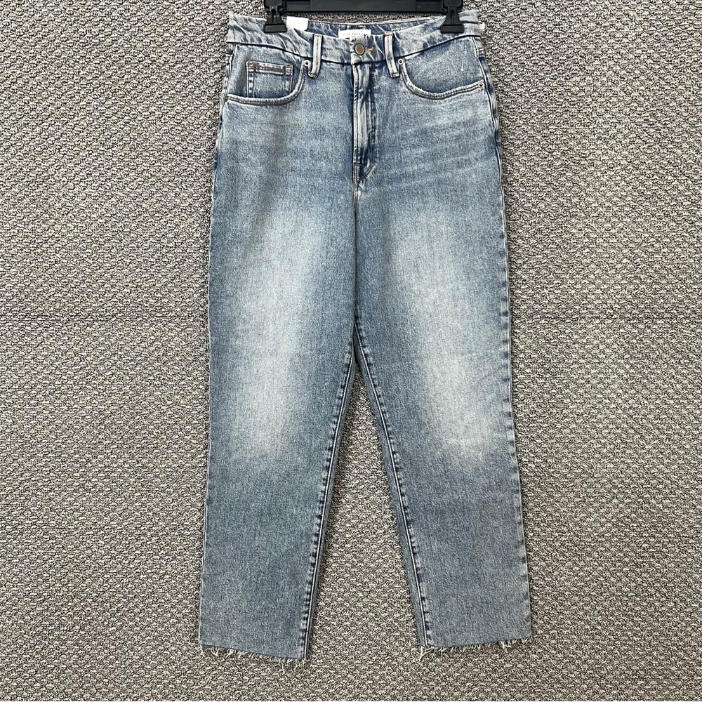 Good American Super High Rise Straight Fit Jeans - Light Blue 4/27